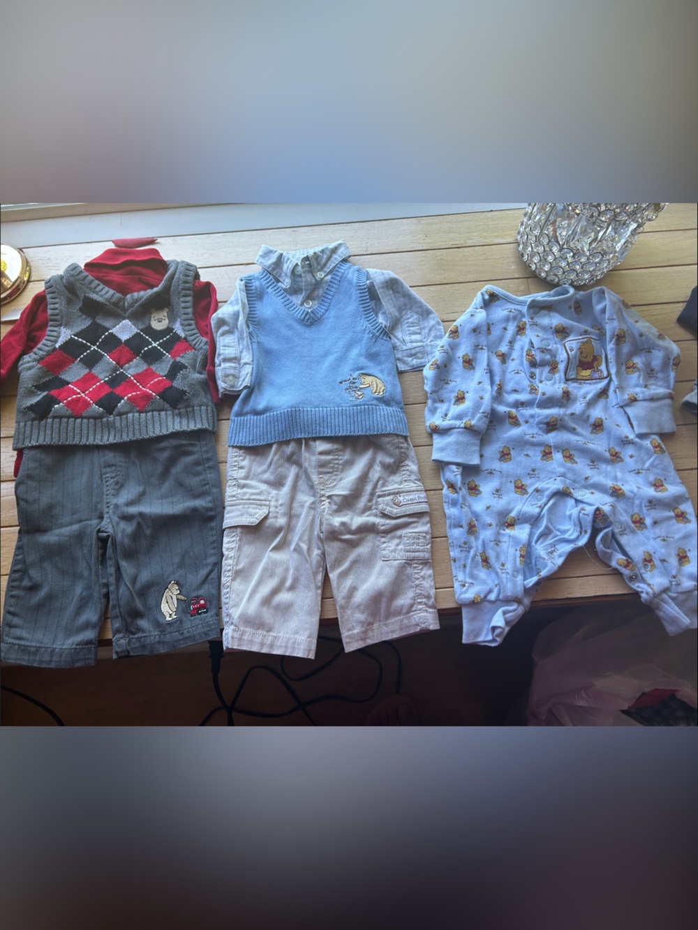 3mo Classic Pooh sweater vests sets (2) and pajamas